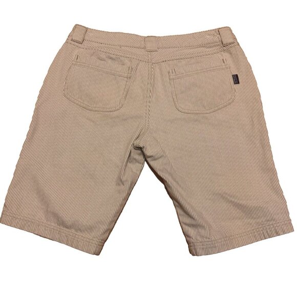 Patagonia Inga Shorts Women's 8 White Tan Striped Low Rise Slim Fit 30" Waist - Picture 2 of 4
